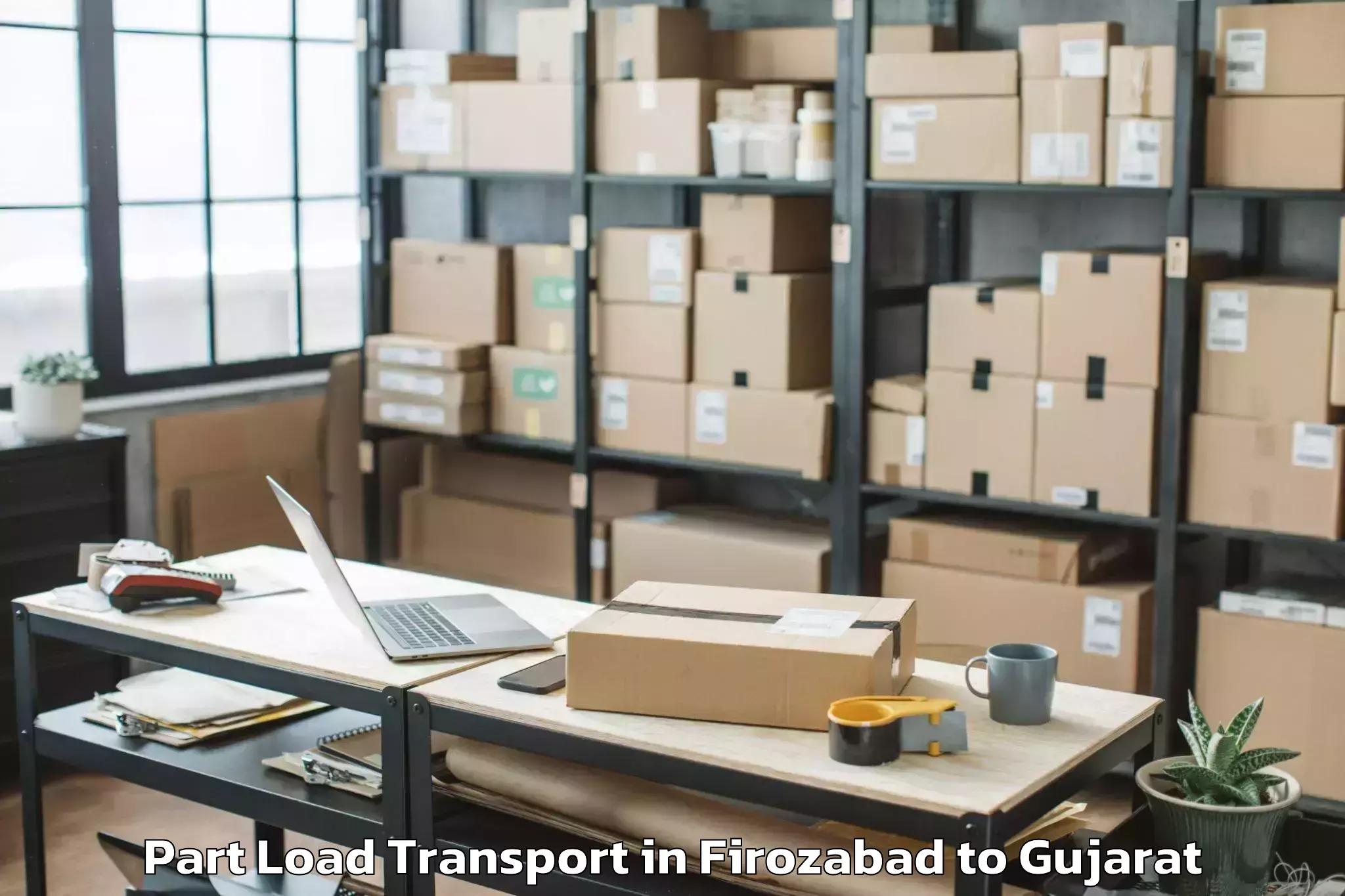 Book Firozabad to Dhuwaran Part Load Transport Online